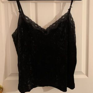 Black velvet cami